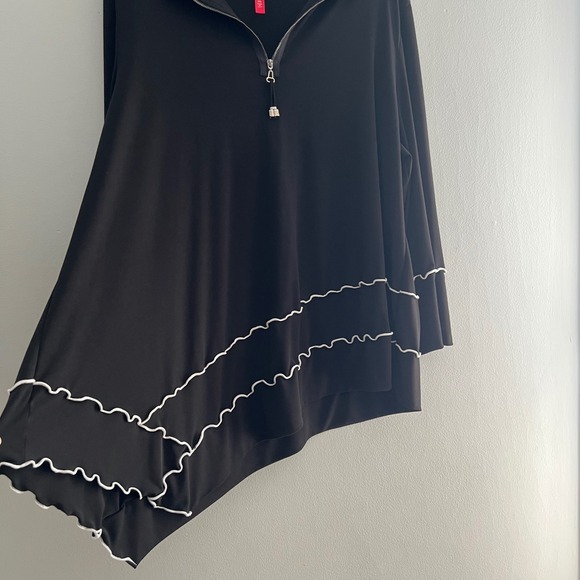 IC by Connie K Womens Asymmetrical Ruffle Tunic Top XXL USA Lagenlook Artsy - Picture 4 of 8